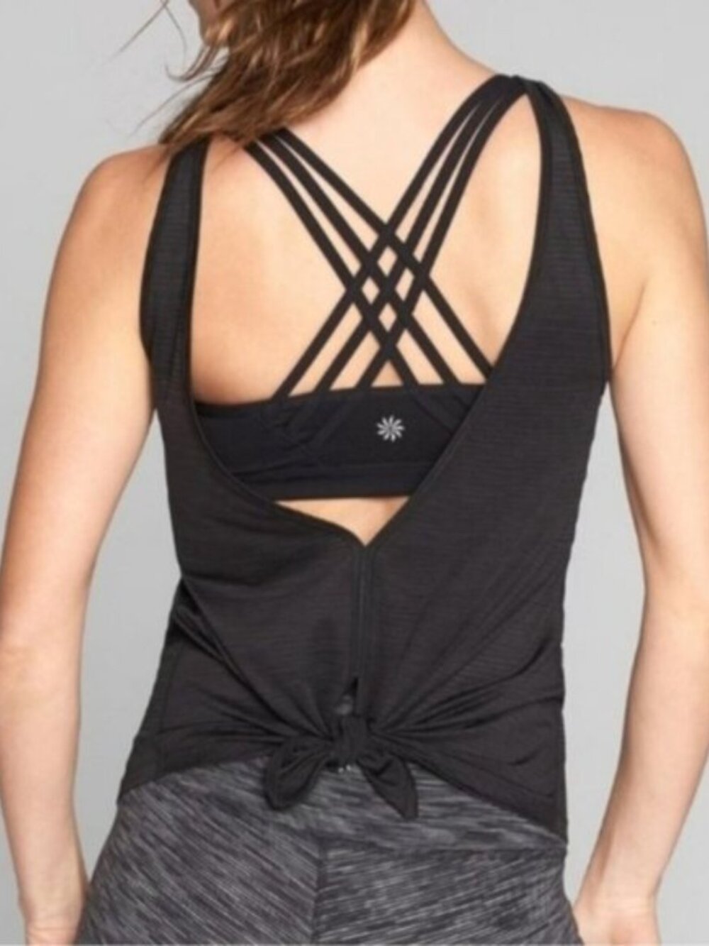 ATHLETA  Black XXS Fully Focused Support   Bra Tank Top